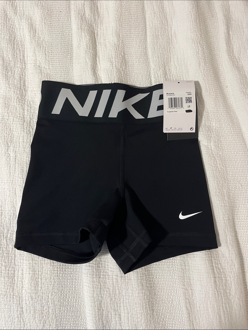 Nike Black Athletic Shorts with White Logo